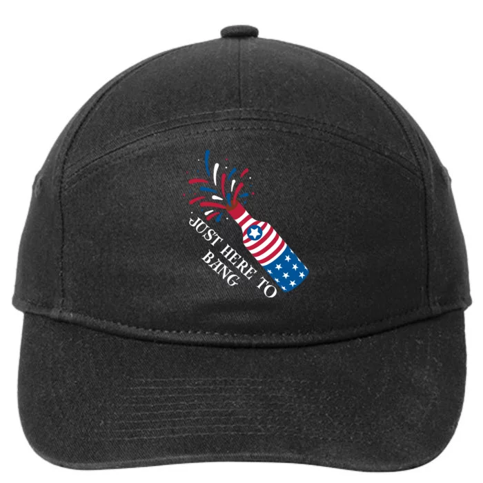 4th Of July Just Here To Bang 7-Panel Snapback Hat