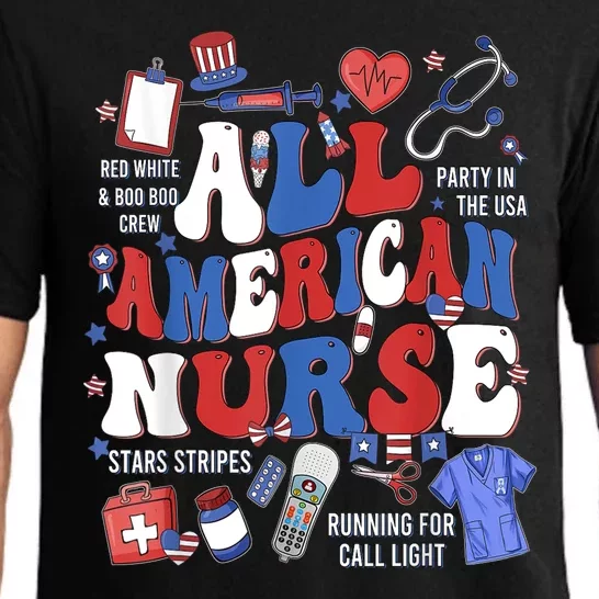 4th Of July All American Nurse Memorial Day Honor And Remember Gift Pajama Set