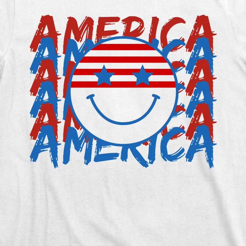 4th Of July Festive Holiday Smiley Face T-Shirt