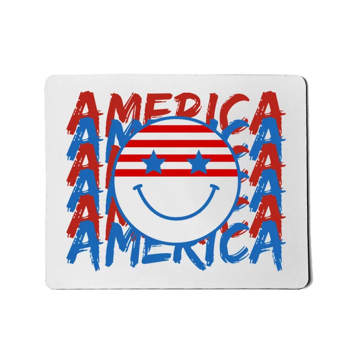 4th Of July Festive Holiday Smiley Face Mousepad