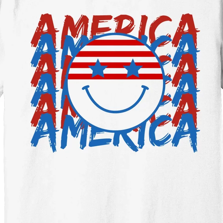 4th Of July Festive Holiday Smiley Face Premium T-Shirt