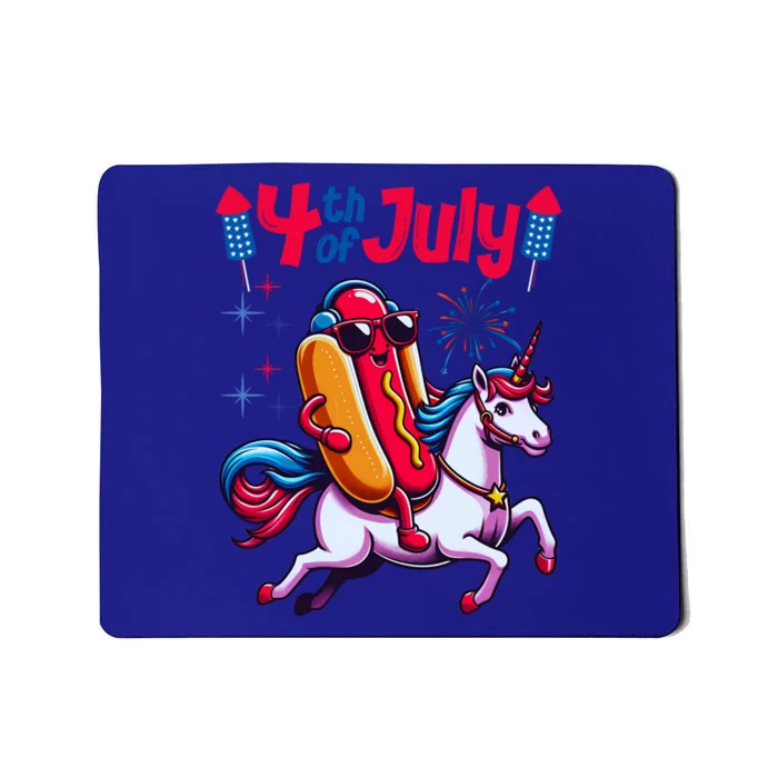 4th Of July Hotdog Unicorn Patriotic American Flag Great Gift Mousepad