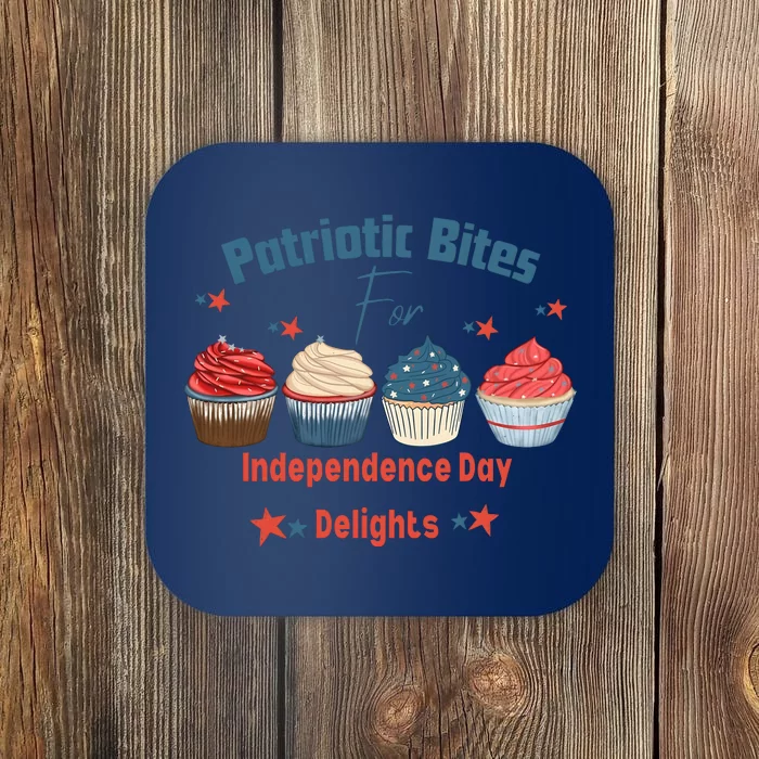 4th Of July Food Cupcakes Patriotic America Coaster