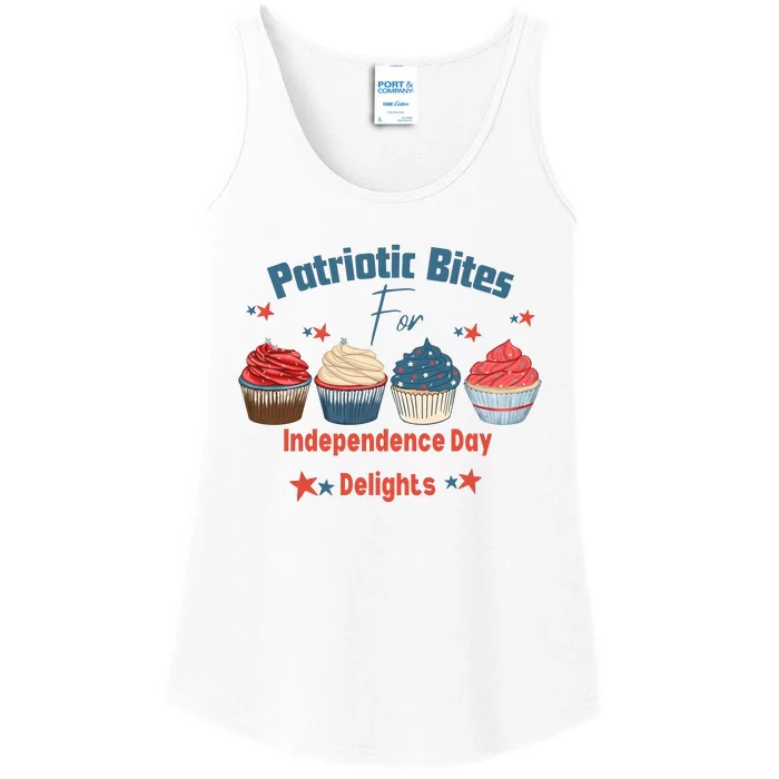 4th Of July Food Cupcakes Patriotic America Ladies Essential Tank