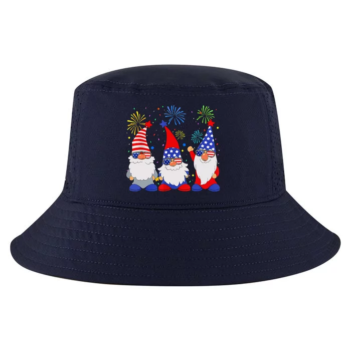 4th Of July Gnomes Patriotic American Flag Cute Gnome Cool Comfort Performance Bucket Hat