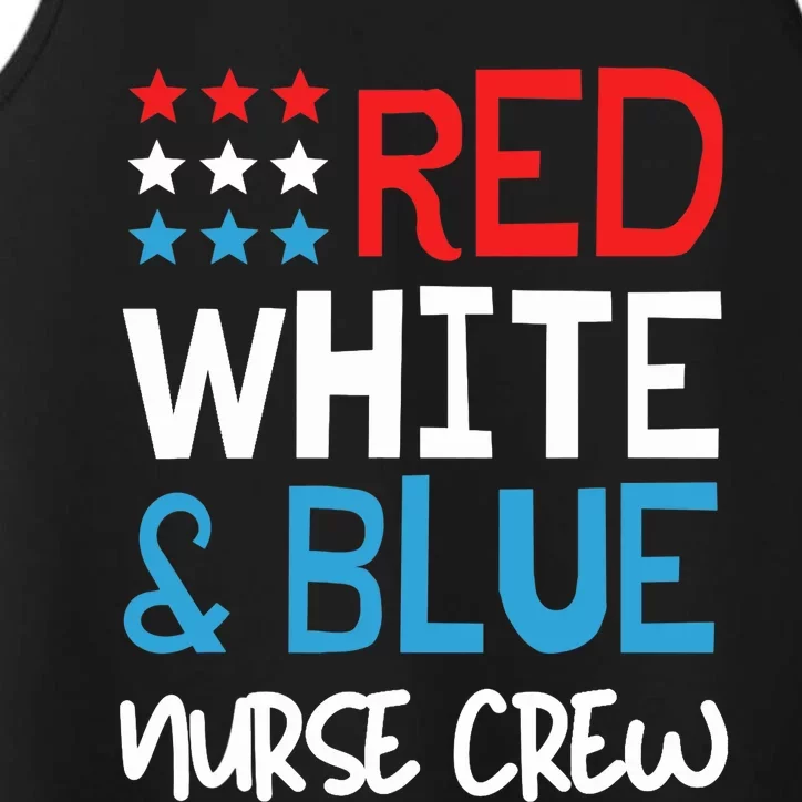 4th Of July Nurse Crew Scrub Tops Patriotic Nurses Matching Performance Tank