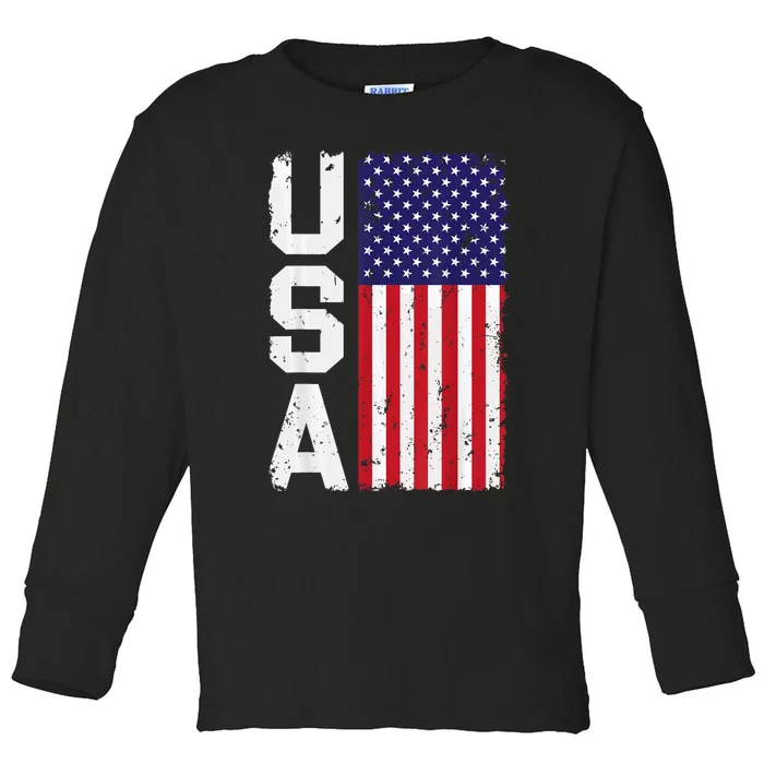 4th Of July Celebration Independence Freedom America Vintage Toddler Long Sleeve Shirt