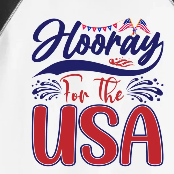 4th Of July Hooray For The Usa Patriotic Gift Toddler Fine Jersey T-Shirt