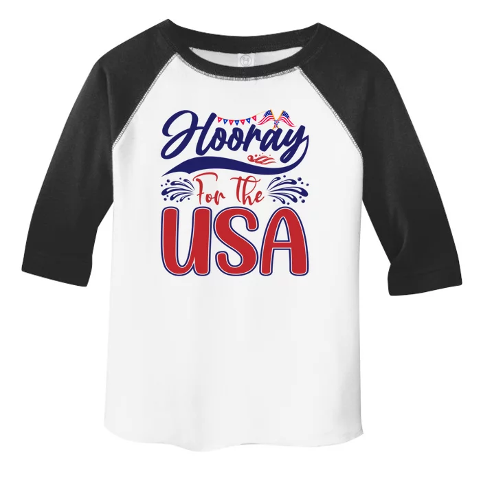 4th Of July Hooray For The Usa Patriotic Gift Toddler Fine Jersey T-Shirt