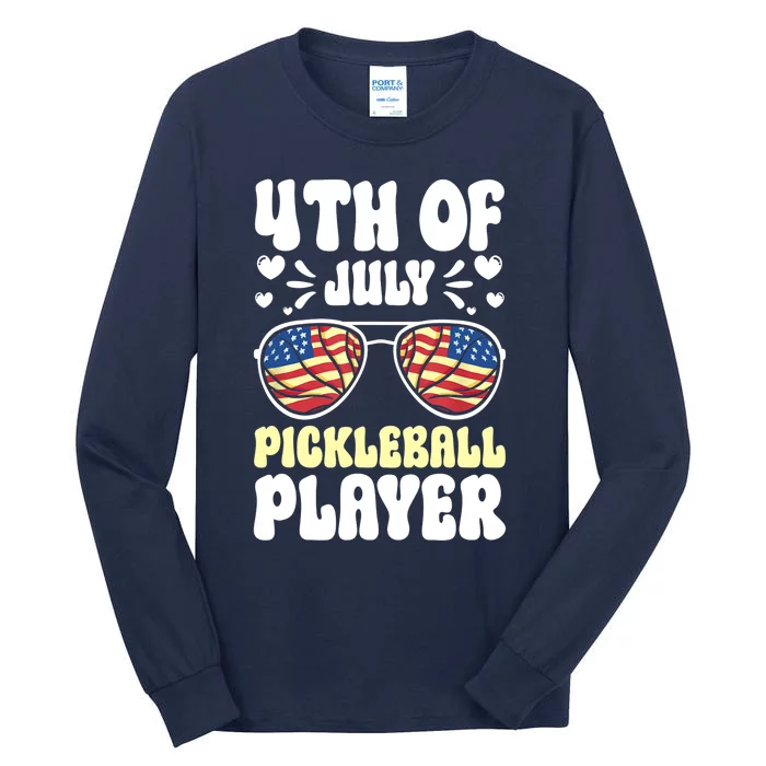 4th Of July Pickleball Player Tall Long Sleeve T-Shirt