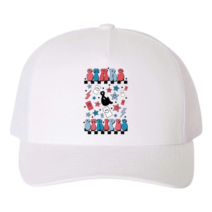 4th Of July Retro Stars & Striples Gift Yupoong Adult 5-Panel Trucker Hat