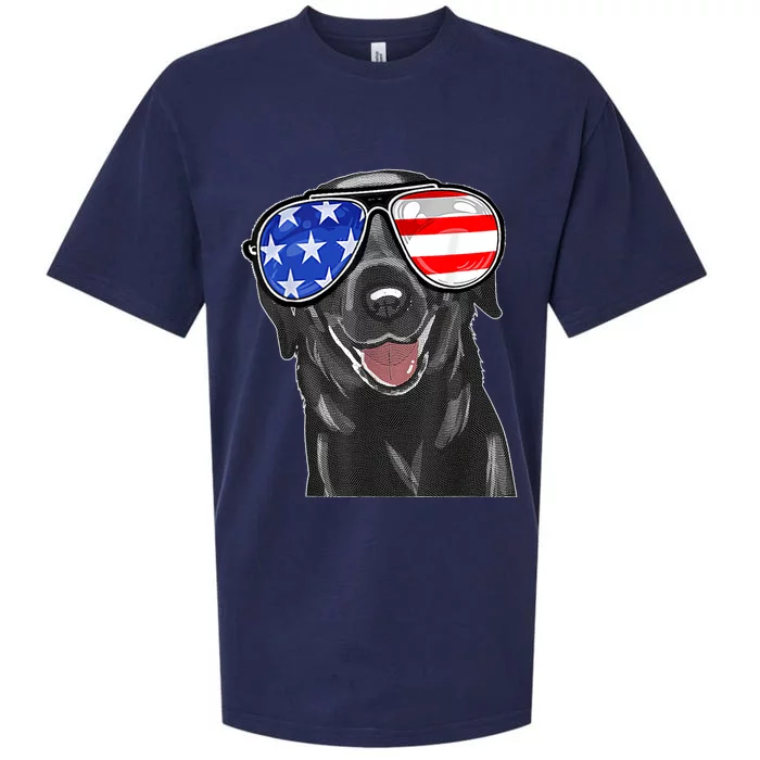 4th Of July Funny Black Lab Dog American Sueded Cloud Jersey T-Shirt