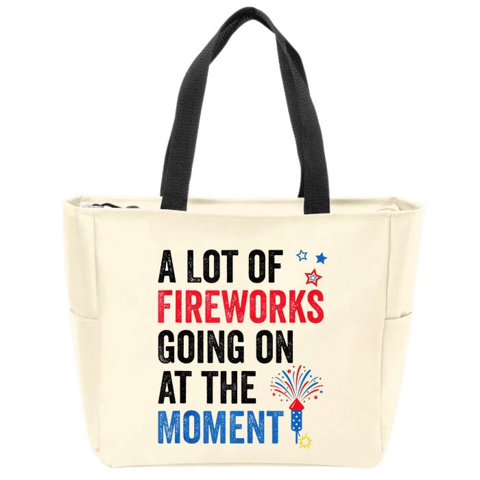 4th Of July A Lot Of Fireworks Going On At The Moment Zip Tote Bag