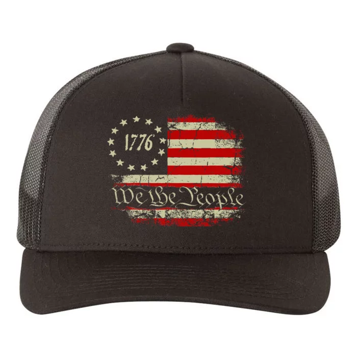 4th Of July We The People 1776 Usa Flag Yupoong Adult 5-Panel Trucker Hat