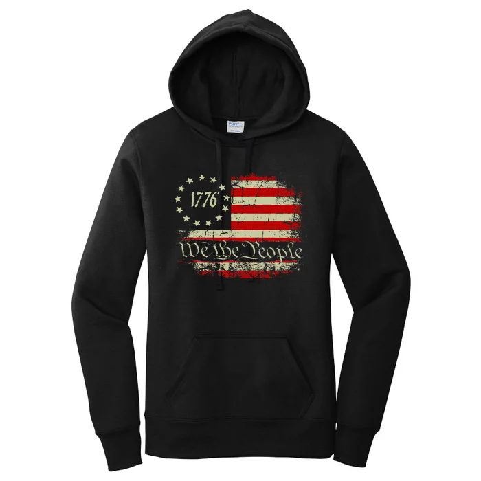 4th Of July We The People 1776 Usa Flag Women's Pullover Hoodie