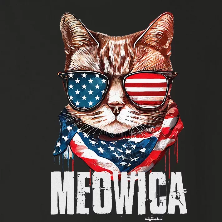 4th Of July Meowica American Flag Cat Toddler Long Sleeve Shirt