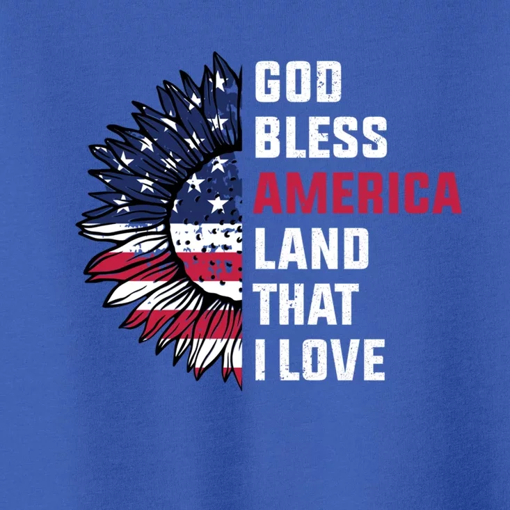 4th Of July God Bless America Land That I Love Usa Flag Gift Toddler T-Shirt