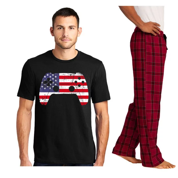 4th Of July Video Game Gamer Boy USA Flag Pajama Set