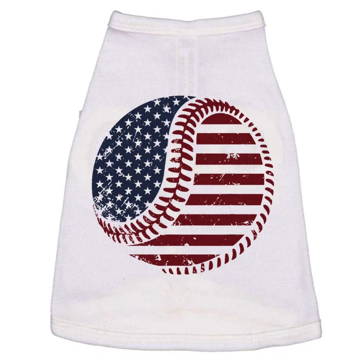 4th of July Patriotic American Flag Print Baseball Doggie Tank