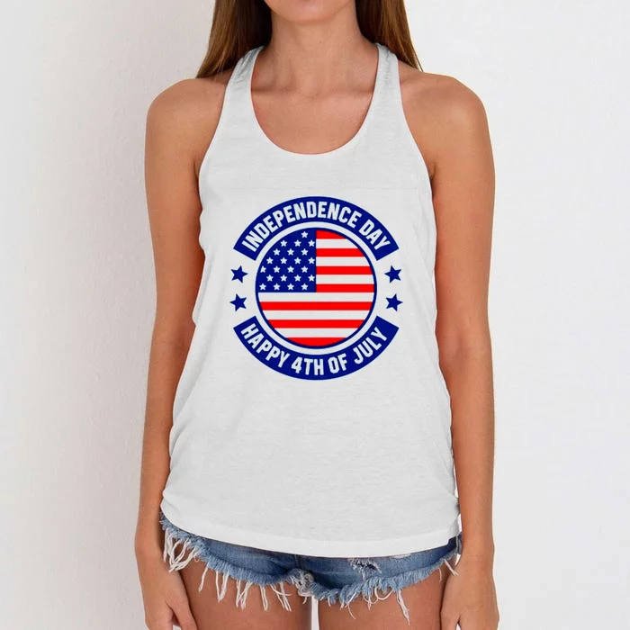 4th Of July Design Women's Knotted Racerback Tank