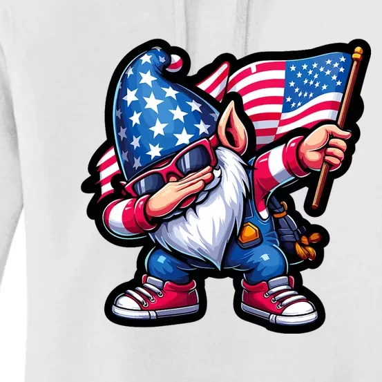 4th Of July Patriotic Gnomes Funny American Usa Women's Pullover Hoodie