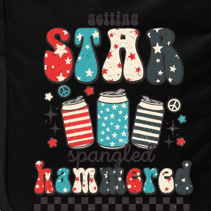 4th Of July Groovy Getting Star Spangled Hammered Beer Funny Gift Impact Tech Backpack