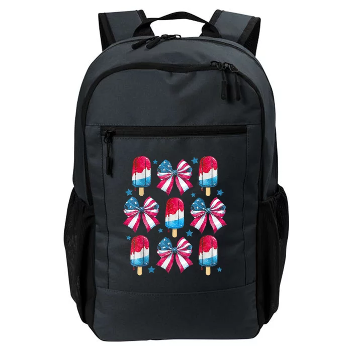 4th Of July Cute Popsicle Bows Patriotic Daily Commute Backpack