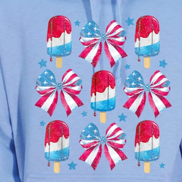 4th Of July Cute Popsicle Bows Patriotic Unisex Surf Hoodie