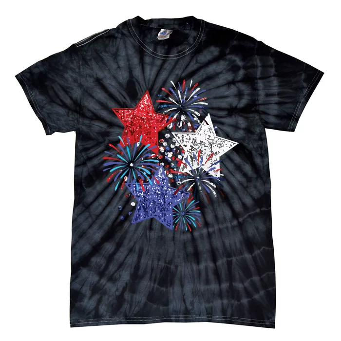 4th Of July Fireworks Stars Funny Cute 4th Of July Tie-Dye T-Shirt