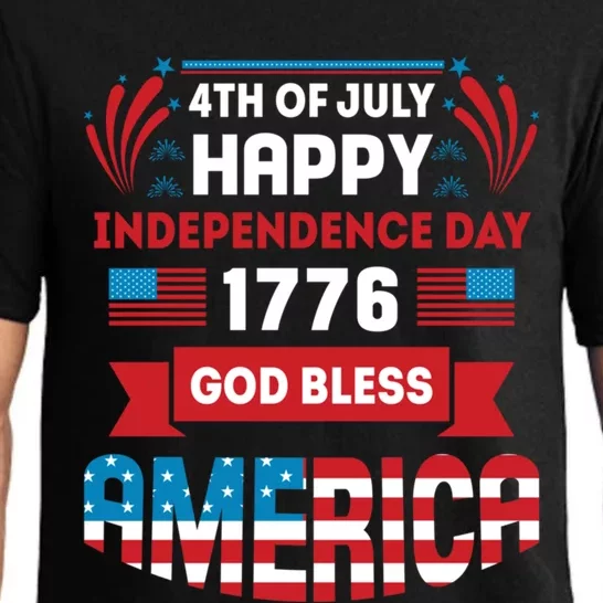 4th Of July Happy Independence Day 1776 God Bless America Gift Pajama Set