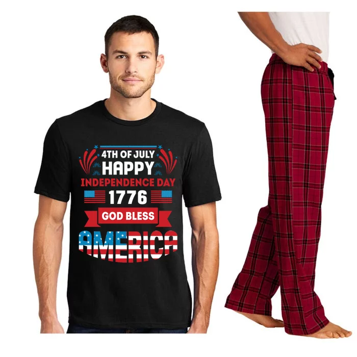 4th Of July Happy Independence Day 1776 God Bless America Gift Pajama Set