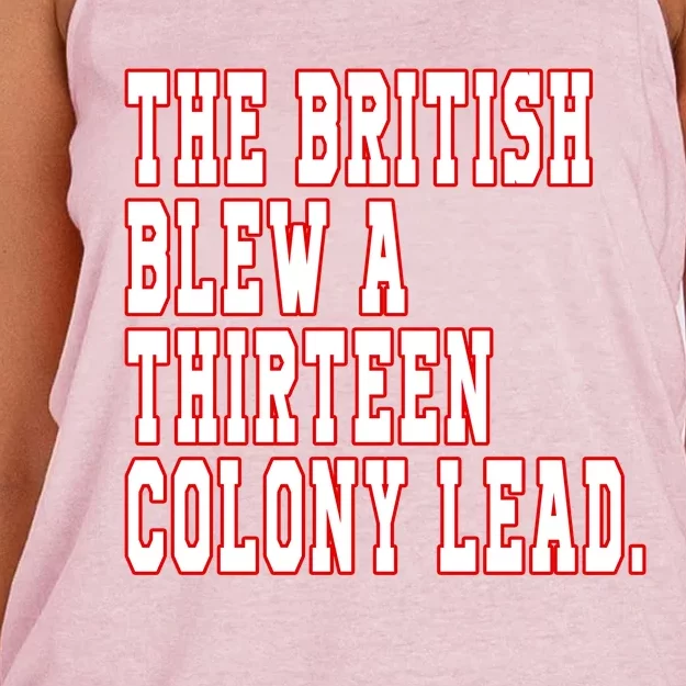 4th Of July Patriotic Betsy Ross Battle Flag 13 Colonies Women's Knotted Racerback Tank