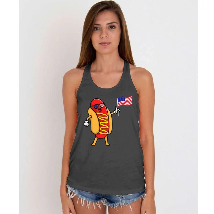 4th Of July Hot Dog Hotdog 4th Of July Shirts Men Women Women's Knotted Racerback Tank