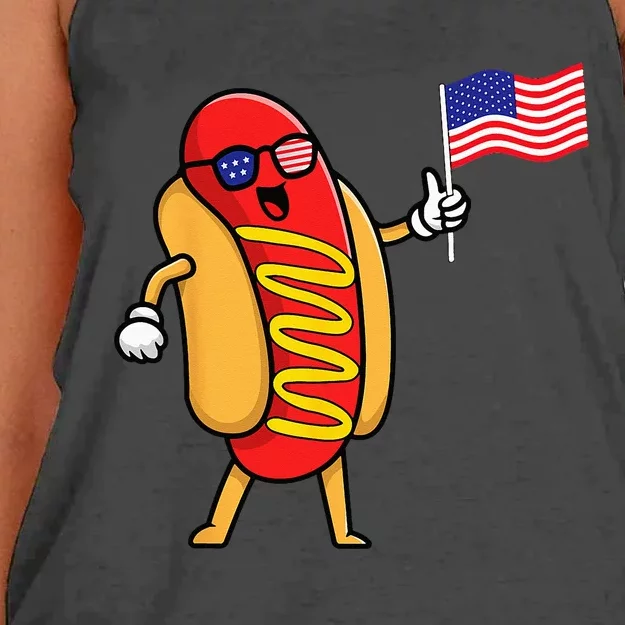 4th Of July Hot Dog Hotdog 4th Of July Shirts Men Women Women's Knotted Racerback Tank