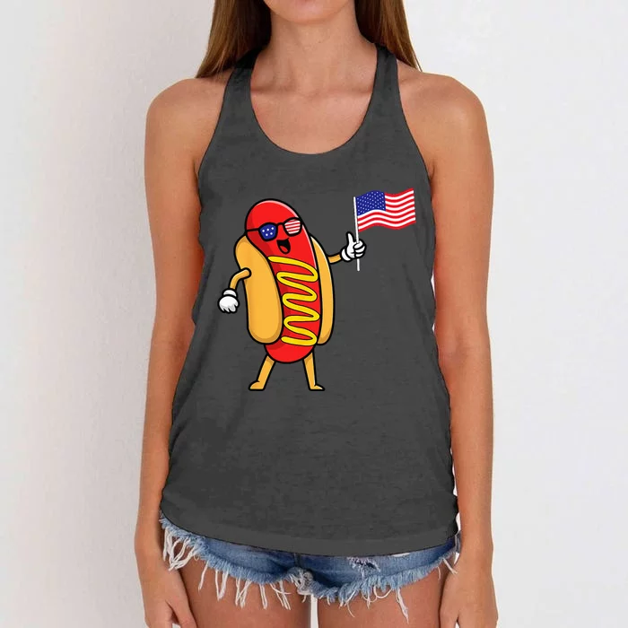 4th Of July Hot Dog Hotdog 4th Of July Shirts Men Women Women's Knotted Racerback Tank