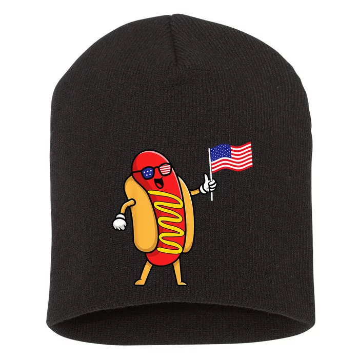 4th Of July Hot Dog Hotdog 4th Of July Shirts Men Women Short Acrylic Beanie