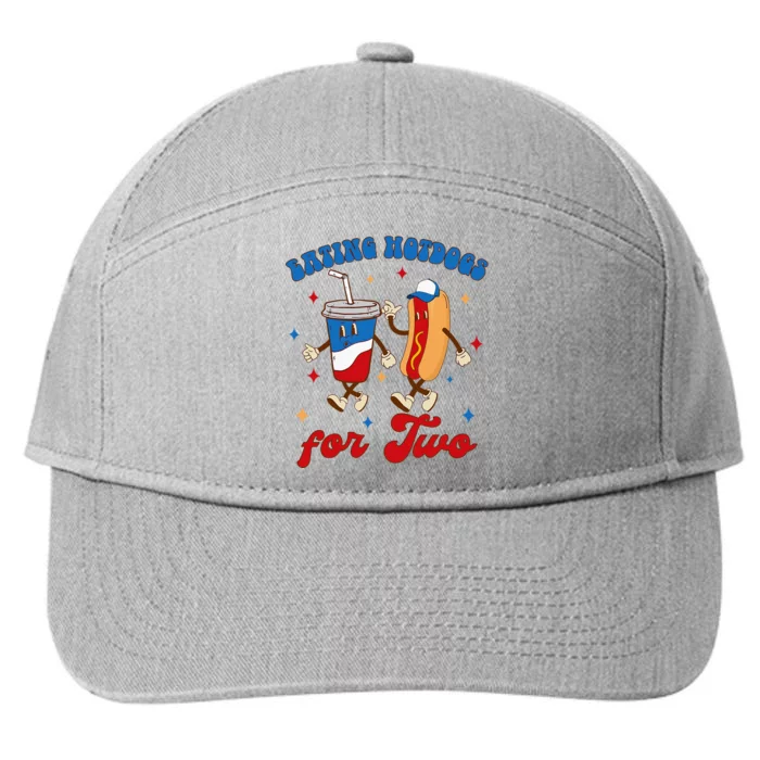 4th Of July Pregnancy Announcement Eating Hotdogs For Two 7-Panel Snapback Hat