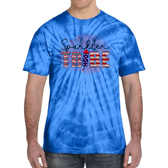 4th Of July Clothes And Accessories Sparkler Tribe Gift Tie-Dye T-Shirt