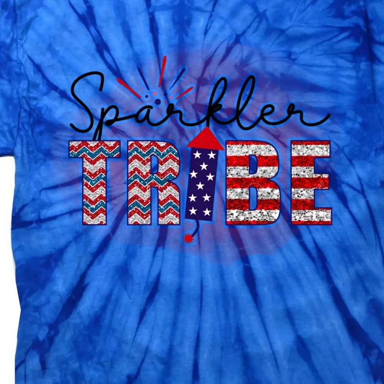 4th Of July Clothes And Accessories Sparkler Tribe Gift Tie-Dye T-Shirt