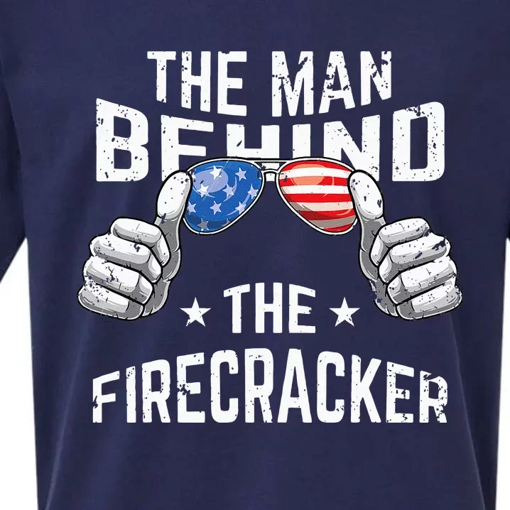 4th Of July Pregnancy The Man Behind The Firecracker Sueded Cloud Jersey T-Shirt