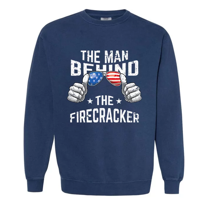 4th Of July Pregnancy The Man Behind The Firecracker Garment-Dyed Sweatshirt