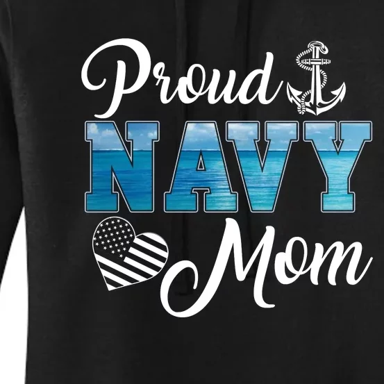 4th Of July Proud Na Vy Mom Sailor Mom Women's Pullover Hoodie