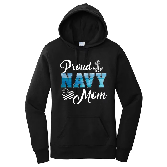 4th Of July Proud Na Vy Mom Sailor Mom Women's Pullover Hoodie