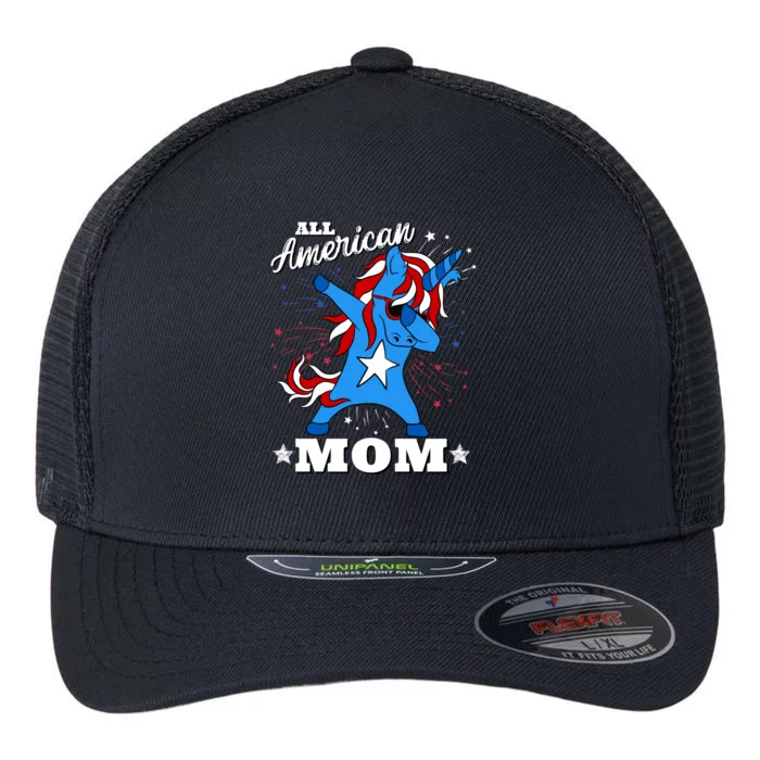 4th Of July Family Matching Outfit Unicorn Allamerican Mom Funny Gift Flexfit Unipanel Trucker Cap