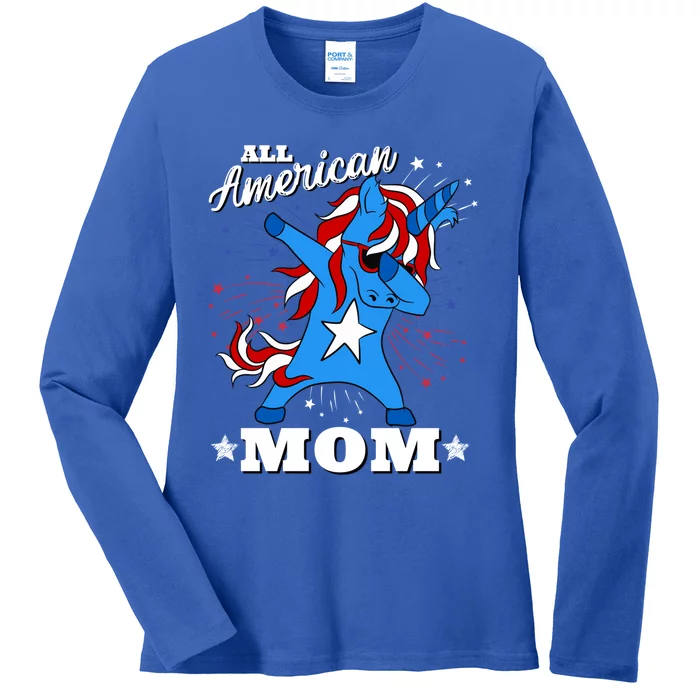 4th Of July Family Matching Outfit Unicorn Allamerican Mom Funny Gift Ladies Long Sleeve Shirt