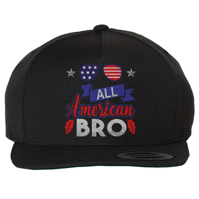 4th Of July All American Bro Family Matching Sunglasses Gift Wool Snapback Cap