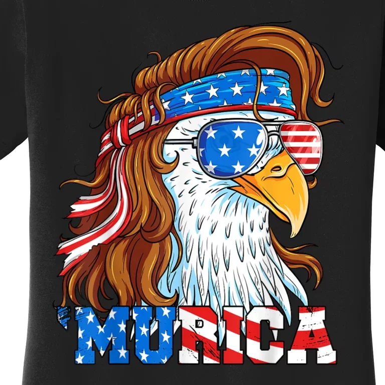 4th Of July Bald Eagle Mullet Murica Usa Usa Merica Women's T-Shirt