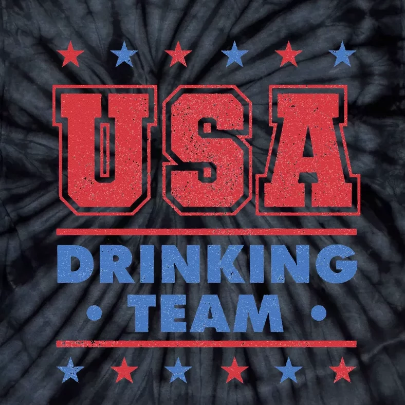 4th of July Beer Alcohol Drinker USA Drinking Team Tie-Dye T-Shirt