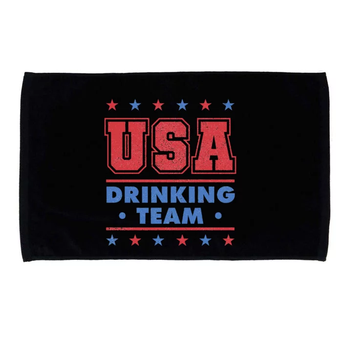 4th of July Beer Alcohol Drinker USA Drinking Team Microfiber Hand Towel