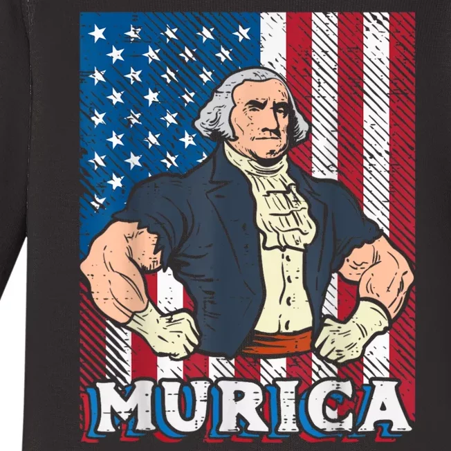 4th Of July Bald Eagle Mullet Murica Usa Usa Merica Baby Long Sleeve Bodysuit